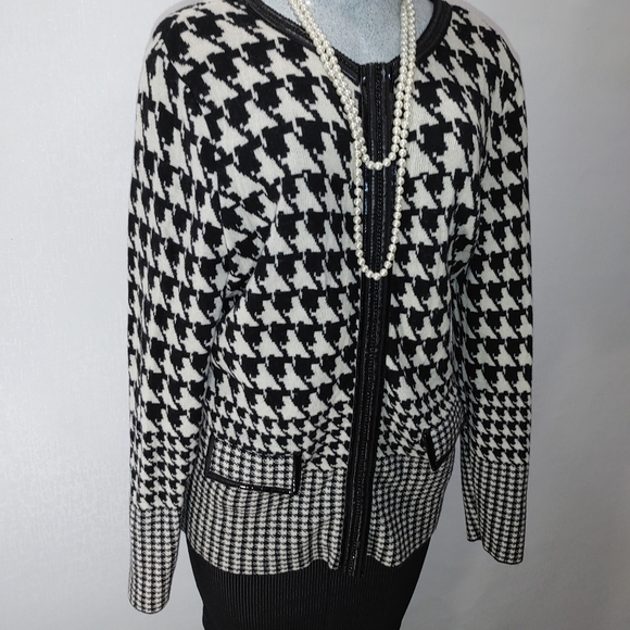 Basler knit Cardigan Black/White Size 44 or 16/18 - Picture 11 of 16
